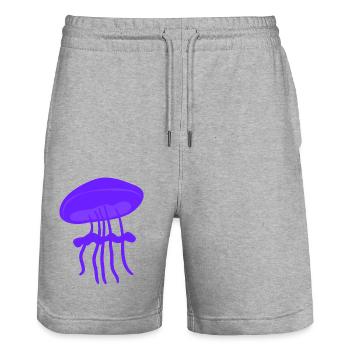 Schöne Quallen - Stanley/Stella Unisex Bio Joggingshorts Trainer  - Grau meliert - Vorne - Nik (191cm) & Marisol (170cm)