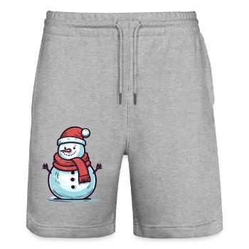I'm the coolest snowman - Stanley/Stella Trainer Unisex Organic Jogging Shorts - heather grey - Front - Nik (191cm) & Marisol (170cm)
