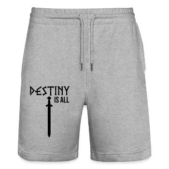 Le destin dit tout - Short de jogging bio TRAINER Stanley/Stella unisexe - gris chiné - Devant - Nik (191cm) & Marisol (170cm)