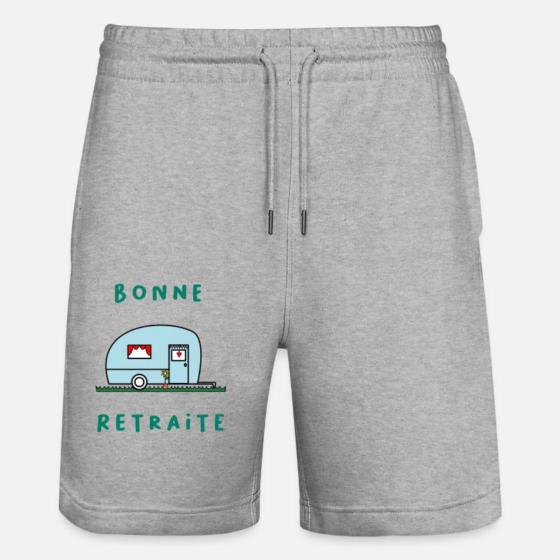 RETRAITE. BONNE RETRAITE. JOYEUSE RETRAITE - Short de jogging bio TRAINER Stanley/Stella unisexe - gris chiné