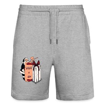 Santa plays paintball with wrap and go method - Stanley/Stella Trainer Unisex Organic Jogging Shorts - heather grey - Front - Nik (191cm) & Marisol (170cm)