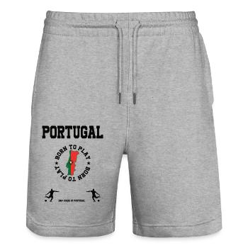 Portugal - Stanley/Stella Unisex Bio Joggingshorts Trainer  - Grau meliert - Vorne - Nik (191cm) & Marisol (170cm)
