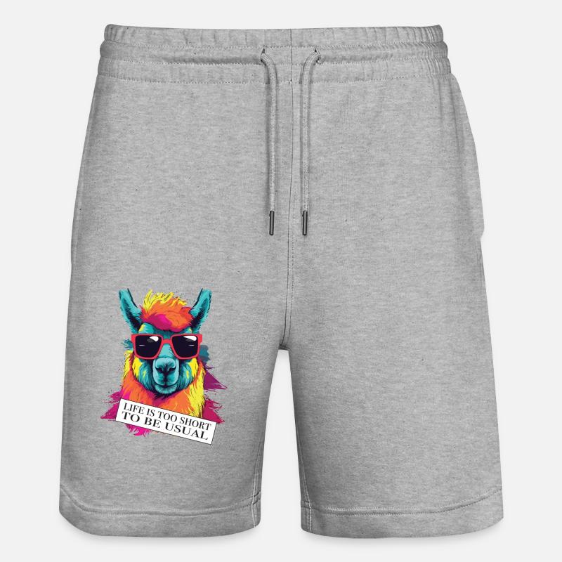 Alpaca modo di dire e atteggiamento ambiguo - Pantaloncini da jogger ecologici unisex Trainer di Stanley/Stella - grigio melange