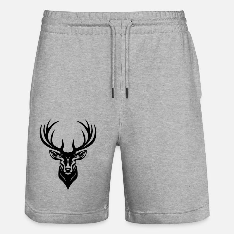 Tête de cerf - Short de jogging bio TRAINER Stanley/Stella unisexe - gris chiné