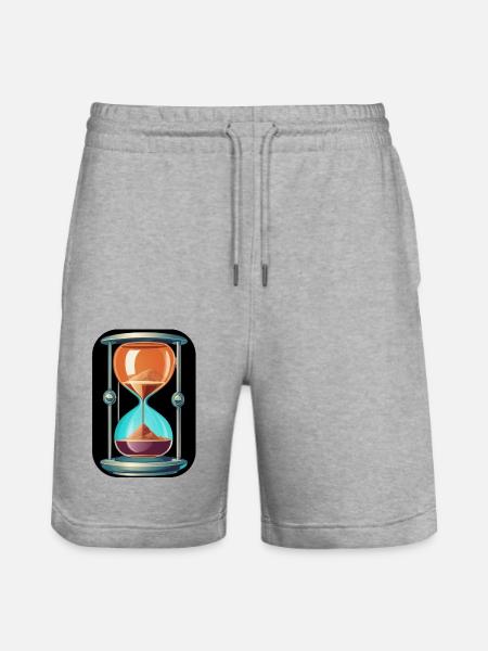 Timeglass sand klokke timeglass abstrakt timeglass - Stanley/Stella Trainer økologisk unisex-løpeshorts - gråmelert