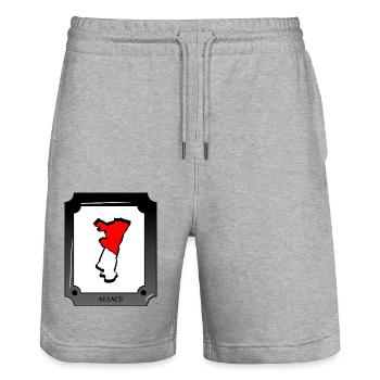 Map of Alsace - Stanley/Stella Trainer Unisex Organic Jogging Shorts - heather grey - Front - Nik (191cm) & Marisol (170cm)