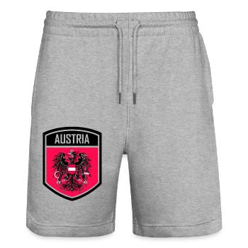 Austria Europe Alps Landmark Vienna - Stanley/Stella Trainer Unisex Organic Jogging Shorts - heather grey - Front - Nik (191cm) & Marisol (170cm)
