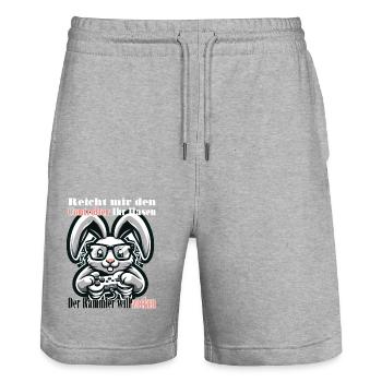Reicht mit den Controller Hase zocken - Stanley/Stella Unisex Bio Joggingshorts Trainer  - Grau meliert - Vorne - Nik (191cm) & Marisol (170cm)