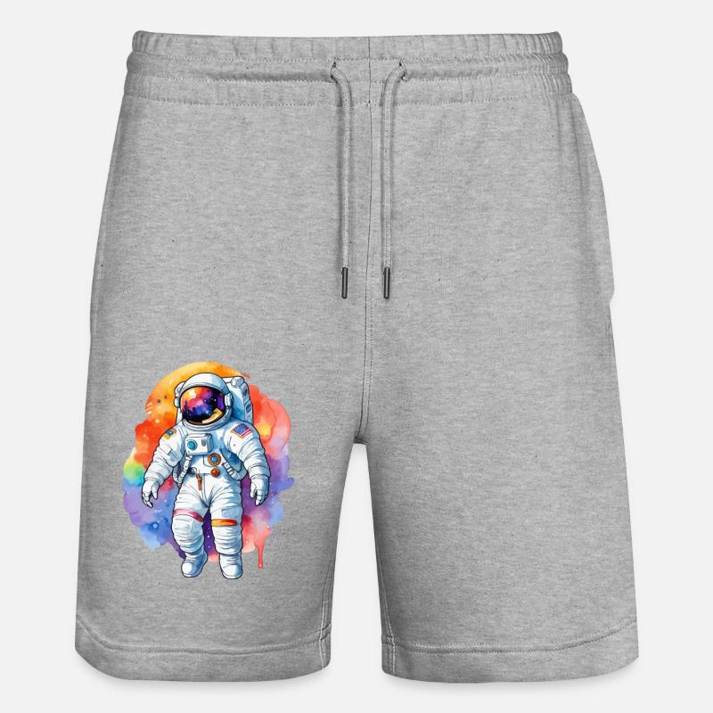 Aquarelle d’astronaute Aquarelle - Short de jogging bio TRAINER Stanley/Stella unisexe - gris chiné