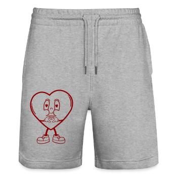 Coeur MR - Short de jogging bio TRAINER Stanley/Stella unisexe - gris chiné - Devant - Nik (191cm) & Marisol (170cm)