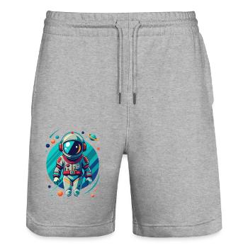 ASTRONAUTE - Short de jogging bio TRAINER Stanley/Stella unisexe - gris chiné - Devant - Nik (191cm) & Marisol (170cm)