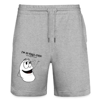 Funny Saying Funny Humor Gift Idea - Stanley/Stella Trainer Unisex Organic Jogging Shorts - heather grey - Front - Nik (191cm) & Marisol (170cm)