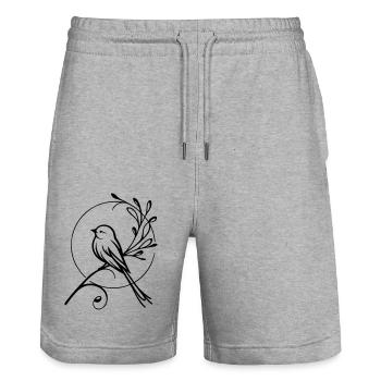 Oiseau - Short de jogging bio TRAINER Stanley/Stella unisexe - gris chiné - Devant - Nik (191cm) & Marisol (170cm)
