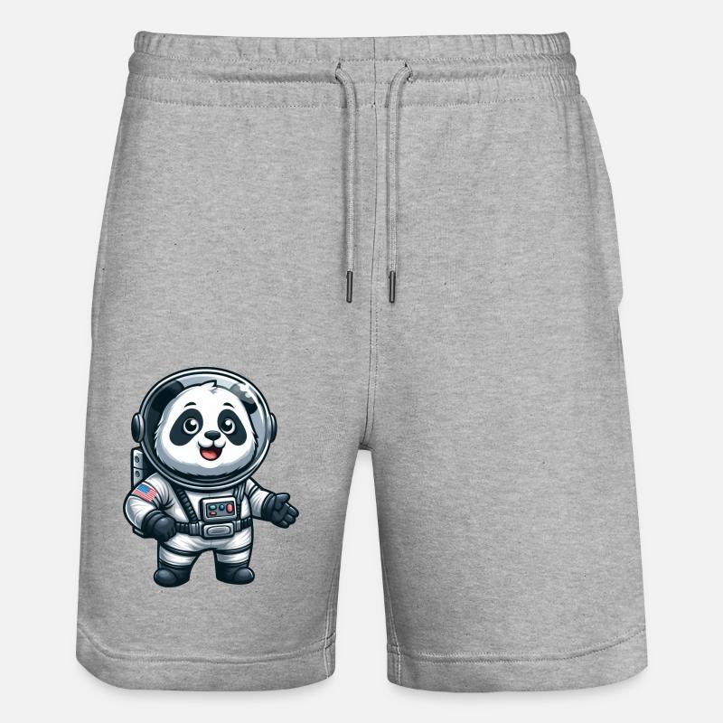 Panda astronaute dans l’espace - Short de jogging bio TRAINER Stanley/Stella unisexe - gris chiné