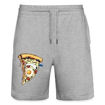 pizza harter humor soufrance schwieriges zähnezeichnen - Stanley/Stella Unisex Bio Joggingshorts Trainer  - Grau meliert - Vorne - Nik (191cm) & Marisol (170cm)