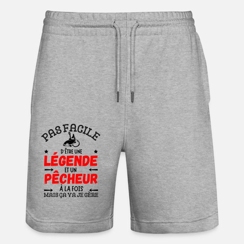 UNE LEGENDE PECHEUR - Short de jogging bio TRAINER Stanley/Stella unisexe - gris chiné