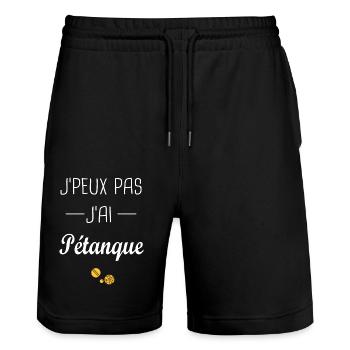 j'ai pétanque, Je peux pas j'ai pétanque - Short de jogging bio TRAINER Stanley/Stella unisexe - noir - Devant - Nik (191cm) & Marisol (170cm)