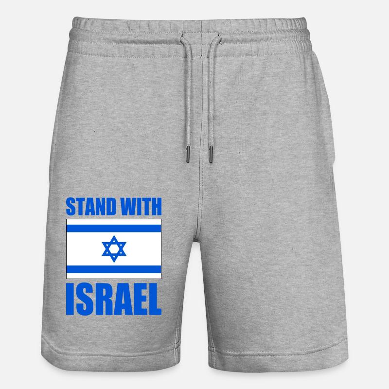 Stand with israel - Short de jogging bio TRAINER Stanley/Stella unisexe - gris chiné