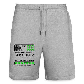 Doktortitel Doktor der Chemie bestanden - Stanley/Stella Unisex Bio Joggingshorts Trainer  - Grau meliert - Vorne - Nik (191cm) & Marisol (170cm)