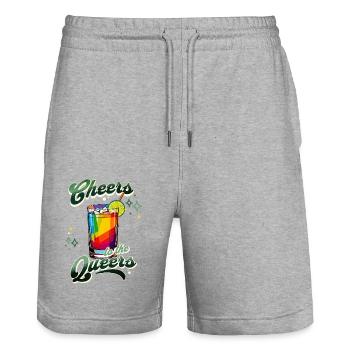 Cheers to the Queers - Stanley/Stella Unisex Bio Joggingshorts Trainer  - Grau meliert - Vorne - Nik (191cm) & Marisol (170cm)