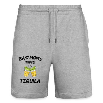 Bad Moms drink Tequila - Stanley/Stella Unisex Bio Joggingshorts Trainer  - Grau meliert - Vorne - Nik (191cm) & Marisol (170cm)