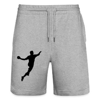 handballer - Stanley/Stella Unisex Bio Joggingshorts Trainer  - Grau meliert - Vorne - Nik (191cm) & Marisol (170cm)