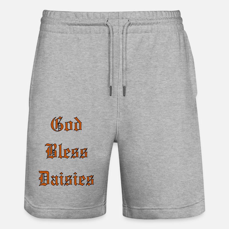 GodBlessDaisies - Stanley/Stella Unisex Bio Joggingshorts Trainer  - Grau meliert