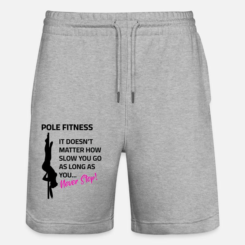 Pole Fitness Pole dance Dictons - Short de jogging bio TRAINER Stanley/Stella unisexe - gris chiné
