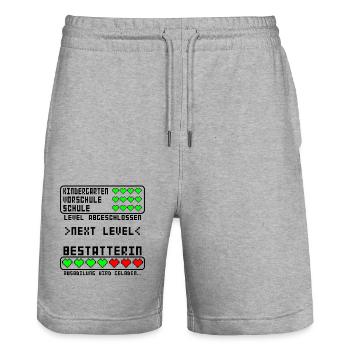 Bestatterin Ausbildung Beginn für Mädchen Baby - Stanley/Stella Unisex Bio Joggingshorts Trainer  - Grau meliert - Vorne - Nik (191cm) & Marisol (170cm)