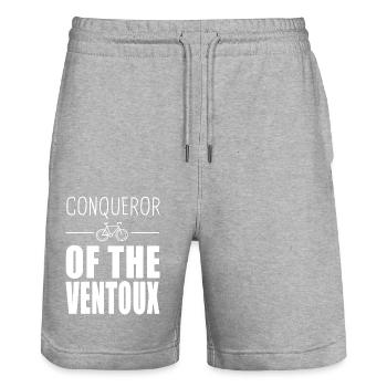 Conquérant du Ventoux - Short de jogging bio TRAINER Stanley/Stella unisexe - gris chiné - Devant - Nik (191cm) & Marisol (170cm)