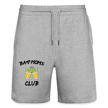 Bad Moms Club Tequila Maman Maman Cheers Girls - Short de jogging bio TRAINER Stanley/Stella unisexe - gris chiné - Devant - Nik (191cm) & Marisol (170cm)
