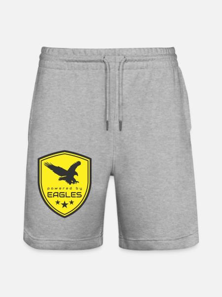 POWERED BY EAGLES - Stanley/Stella Trainer Unisex Organic Jogging Shorts - heather grey