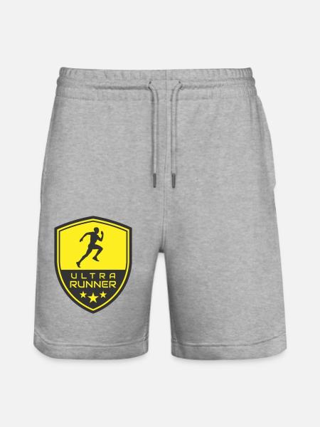ULTRA RUNNER LOGO - Stanley/Stella Trainer Unisex Organic Jogging Shorts - heather grey