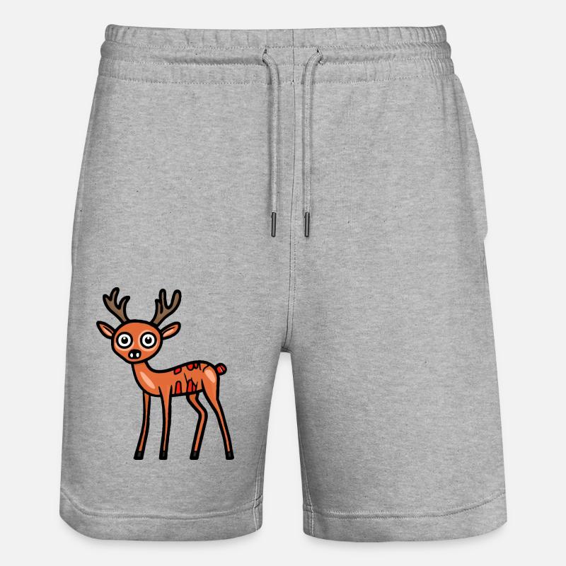 Deer Halloween Comic Funny - Stanley/Stella Trainer Unisex Organic Jogging Shorts - heather grey