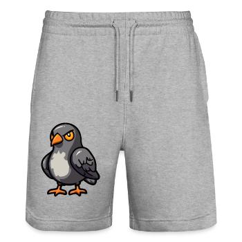 Taube Vogel Halloween Comic Lustig - Stanley/Stella Unisex Bio Joggingshorts Trainer  - Grau meliert - Vorne - Nik (191cm) & Marisol (170cm)