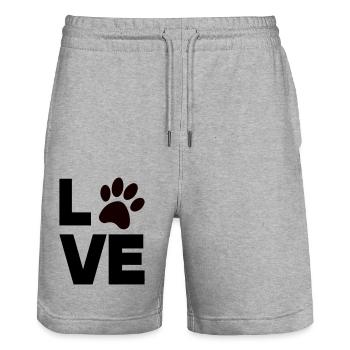 patte amour - Short de jogging bio TRAINER Stanley/Stella unisexe - gris chiné - Devant - Nik (191cm) & Marisol (170cm)