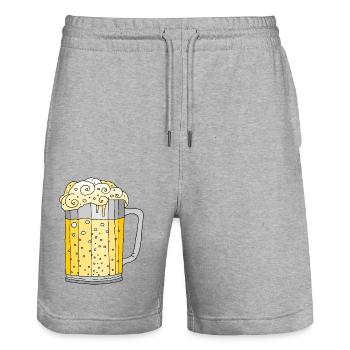 Becher - Stanley/Stella Unisex Bio Joggingshorts Trainer  - Grau meliert - Vorne - Nik (191cm) & Marisol (170cm)