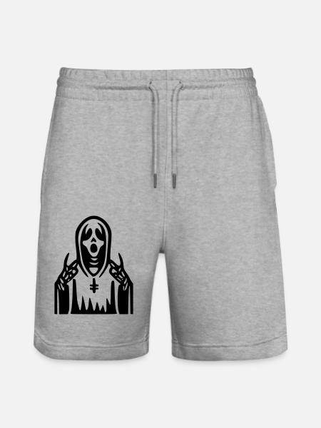 Scream Priest - Stanley/Stella Trainer Unisex Organic Jogging Shorts - heather grey