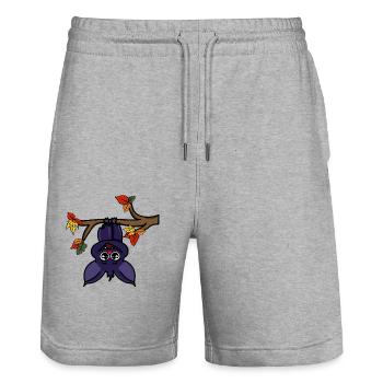 Chauve-souris mignon Halloween vampire enfant motif automne - Short de jogging bio TRAINER Stanley/Stella unisexe - gris chiné - Devant - Nik (191cm) & Marisol (170cm)