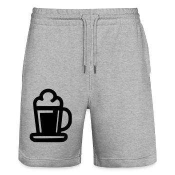 Choppe Bière - Short de jogging bio TRAINER Stanley/Stella unisexe - gris chiné - Devant - Nik (191cm) & Marisol (170cm)
