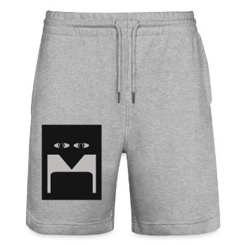 Tabby - Stanley/Stella Trainer Unisex Organic Jogging Shorts - heather grey - Front - Nik (191cm) & Marisol (170cm)
