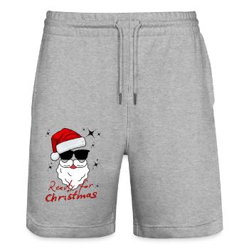 ReadyFor Christmas-Bereit für Weihnachten - Stanley/Stella Unisex Bio Joggingshorts Trainer  - Grau meliert - Vorne - Nik (191cm) & Marisol (170cm)