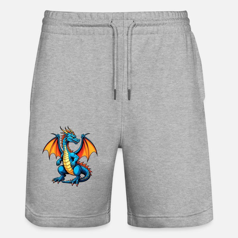 Blauer Dragon - Stanley/Stella Unisex Bio Joggingshorts Trainer  - Grau meliert