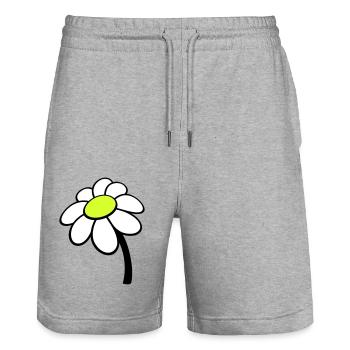 Petite Fleur Marguerite Blanche Décorative Belle Nature - Short de jogging bio TRAINER Stanley/Stella unisexe - gris chiné - Devant - Nik (191cm) & Marisol (170cm)