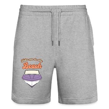 Take me to the Beach - Retro Boot Vintage Urlaub - Stanley/Stella Unisex Bio Joggingshorts Trainer  - Grau meliert - Vorne - Nik (191cm) & Marisol (170cm)