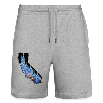 Disneyland California in California Landkarte - Stanley/Stella Unisex Bio Joggingshorts Trainer  - Grau meliert - Vorne - Nik (191cm) & Marisol (170cm)