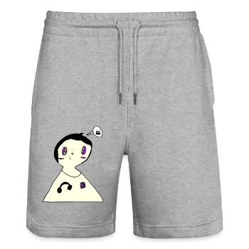 The work of a 7-year-old ^^ - Stanley/Stella Trainer Unisex Organic Jogging Shorts - heather grey - Front - Nik (191cm) & Marisol (170cm)