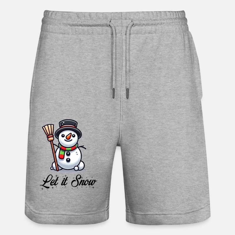 Bonhomme de neige Bande dessinée - Short de jogging bio TRAINER Stanley/Stella unisexe - gris chiné