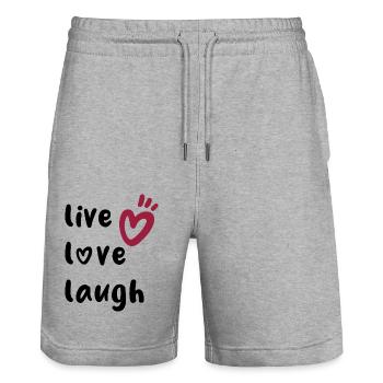 live love laugh - positives Denken - Stanley/Stella Unisex Bio Joggingshorts Trainer  - Grau meliert - Vorne - Nik (191cm) & Marisol (170cm)
