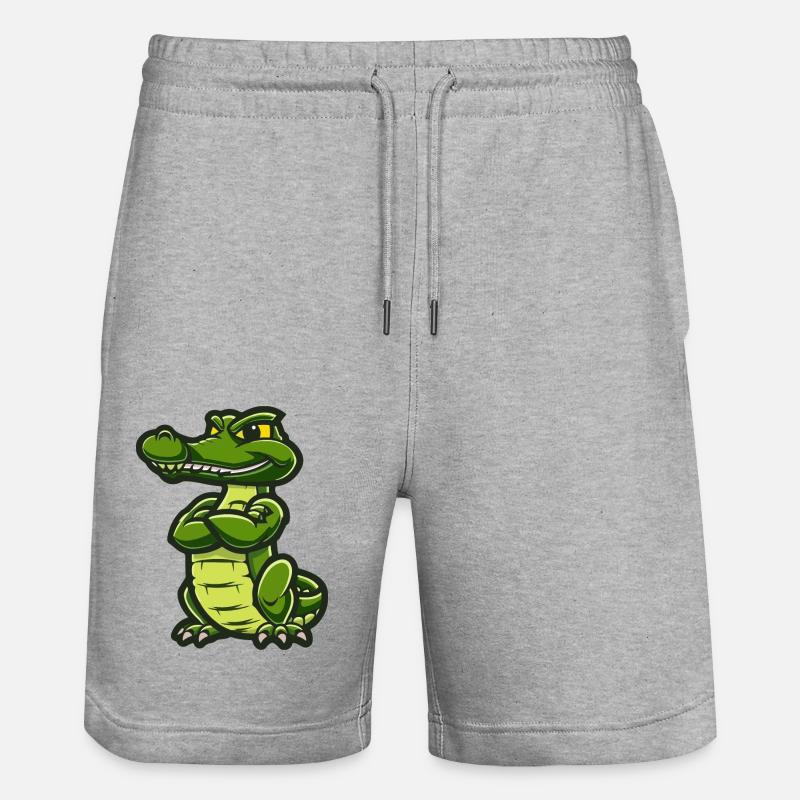 Bande dessinée alligator - Short de jogging bio TRAINER Stanley/Stella unisexe - gris chiné